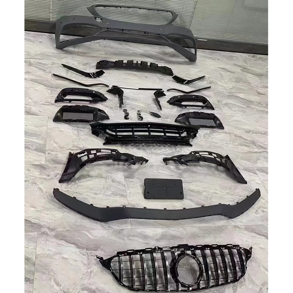 Automobilové doplnky pre Mercedes Benz C triedy W205 Inovácia na prednú tvár C63 s nárazníkmi a GT Grill