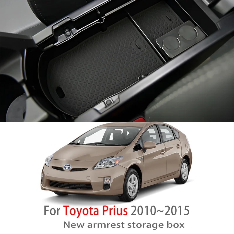 Automobilové doplnky pre Toyota Prius 2010 ~ 2015 2011 2011 2011 MK3 Centrová konzolová lakťová lakťová skrinka Multifunkčné skladovacie diely Automatické diely