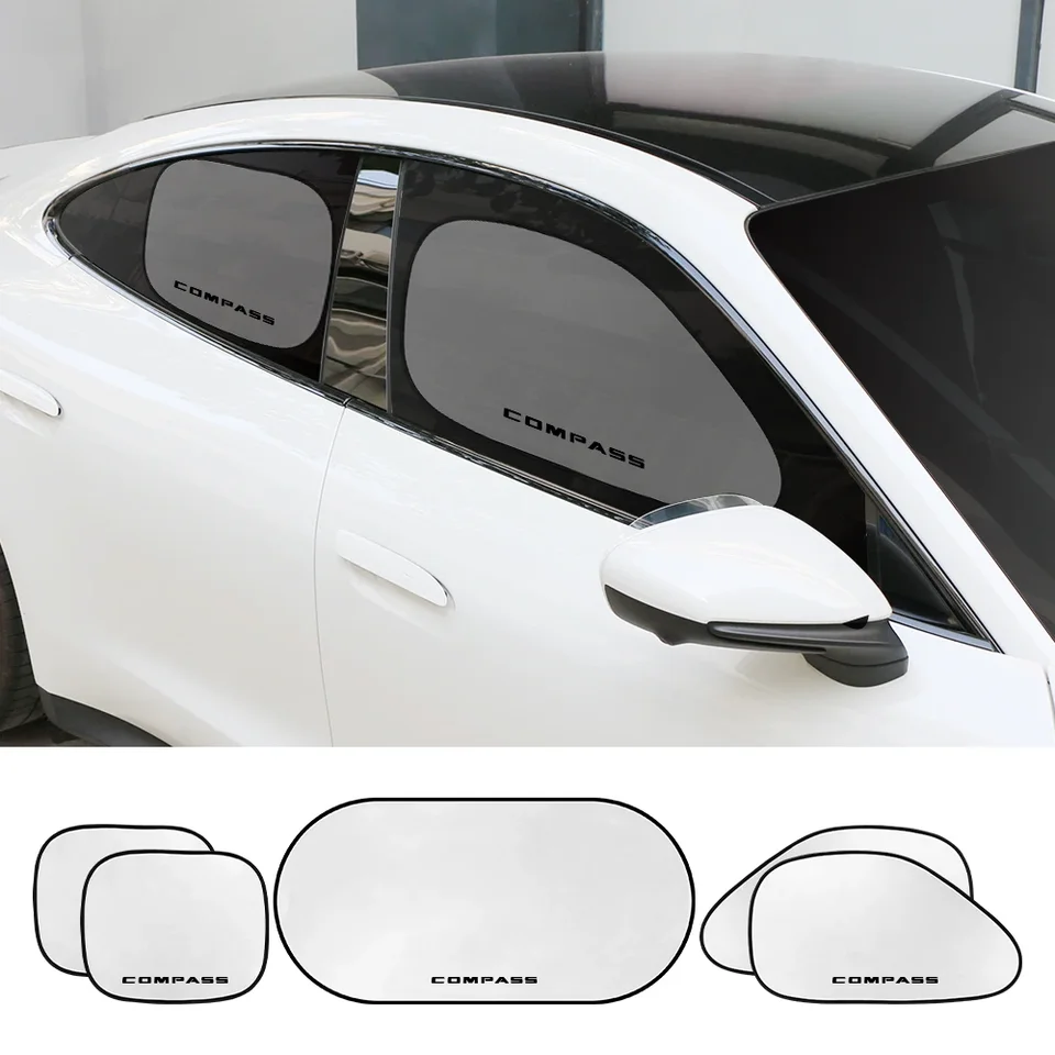 Automobilové okno Sunshade Cover Cover Curtain Sun Shade Automobily Interiérové ​​príslušenstvo pre Jeep Compass Trailhawk Limited 4x4 Mk49 MP
