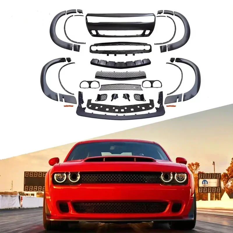 Automobilové príslušenstvo Automatický predný nárazník s Widebody Fender Flares pre Dodg Challenger 2015 až 2022 Demon Style