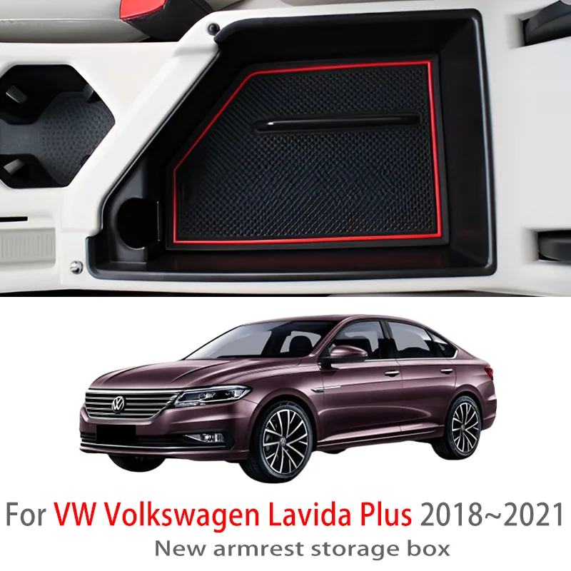Automobilové príslušenstvo pre VW Volkswagen Lavida Plus 2018 ~ 2021 Center Console Storage Box Multifunkčné skladovacie diely automatické diely