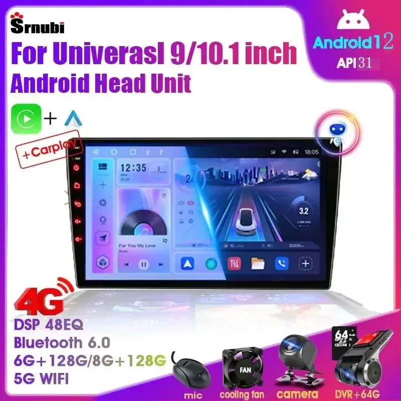Automobilové rádio 2 Din Android 12 Auto CarPlay Universal 7 