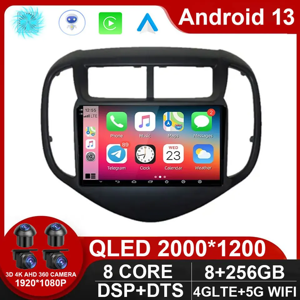 Automobilové rádio CarPlay pre Chevy Chevrolet Aveo Sonic 2017 - 2021 GPS navigačné video Android 13 Auto Stereo 5G WiFi Screen No 2Din