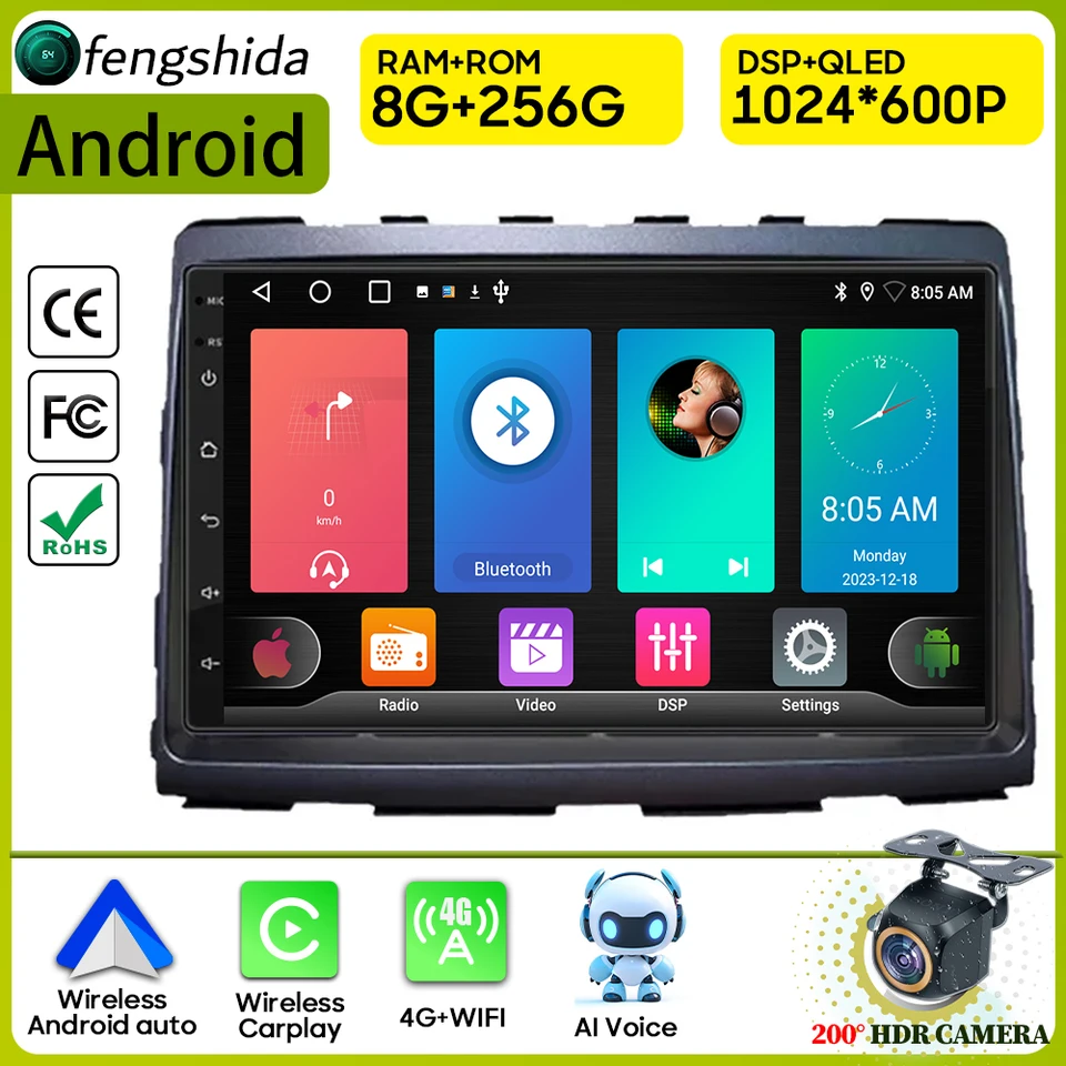 Automobilové rádio CarPlay pre Ssangyong Rodius Turismo Stavic 2013+ Navigation GPS GPS Android Auto stereofónny multimediálny hráč WiFi Bluetooth