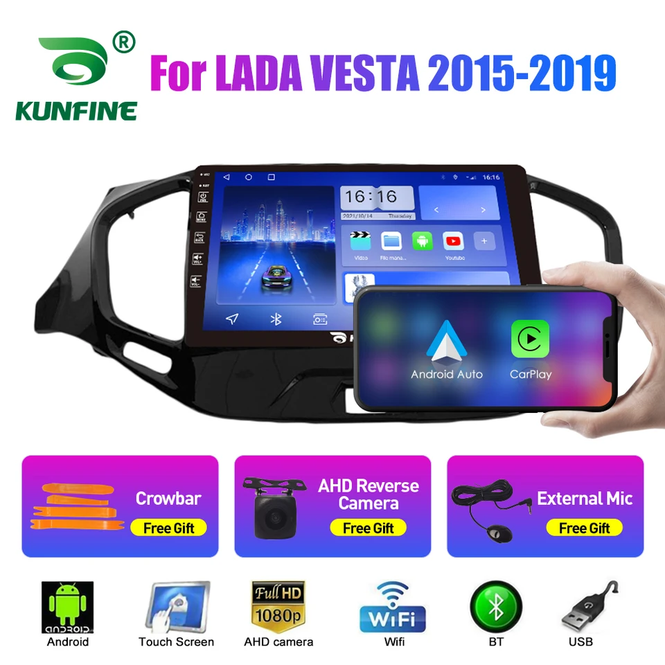 Automobilové rádio pre Lada Vesta 2015-2019 LHD OCTA Core Android 10.0 DVD DVD GPS navigačný hráč bez paluby auta stereo wifi HeadUnit