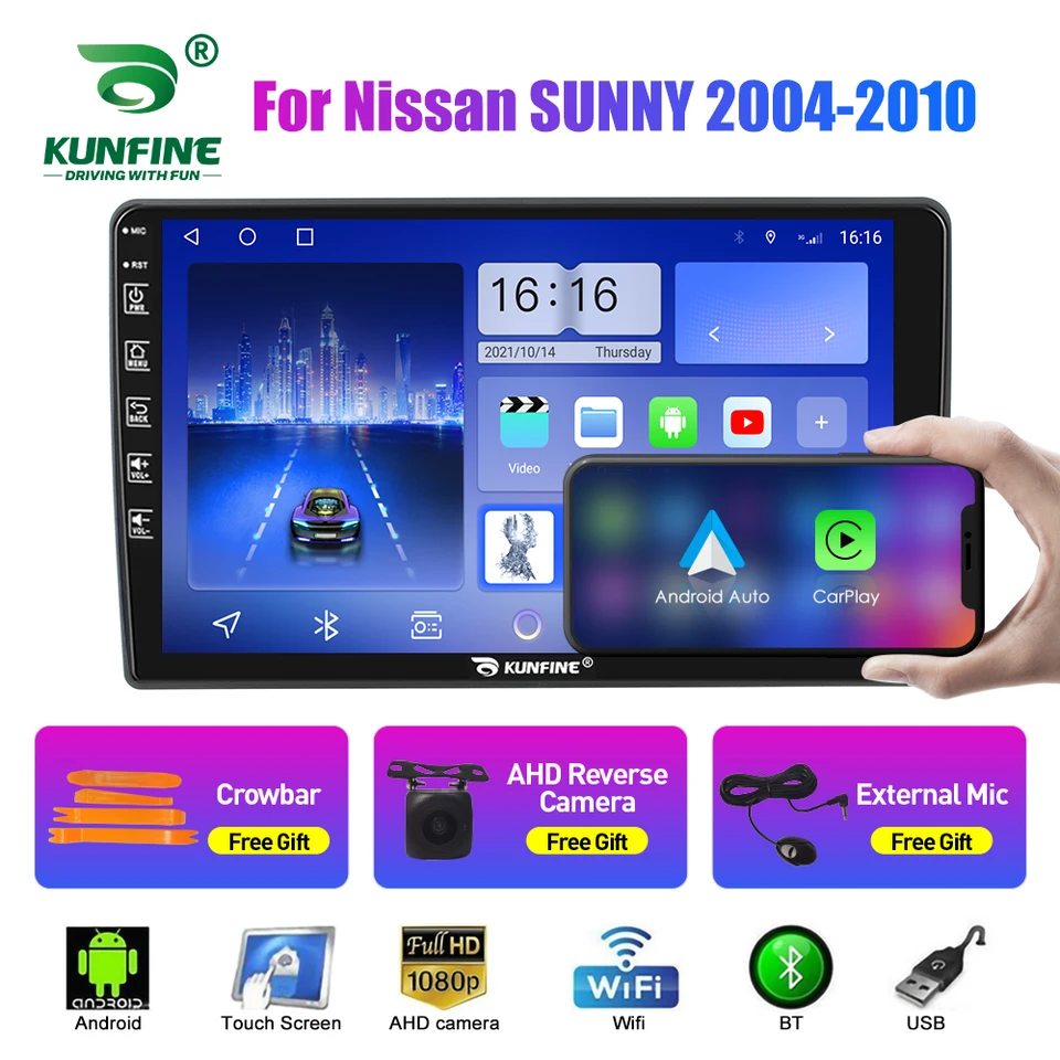 Automobilové rádio pre Nissan Sunny 04-10 2Din Android Octa Core Car Stereo DVD GPS navigačný hráč Multimedia Android Auto CarPlay