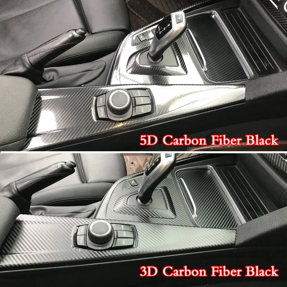 Automobilové vozidlo Carbon Fiber Interiér Center Console Color Zmeniť nálepky nálepky pre nálepky pre BMW 3 Series F30 F31 2013-2019