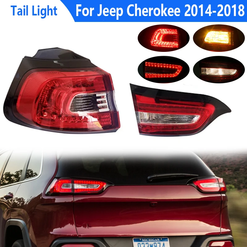 Automobilové zadné svetlo pre Jeep Cherokee 2014-2018 Zadná brzdová zadná žiarovka hmlová žiarovka 68102906AF 68102907AF 68102921AC 68102920AB