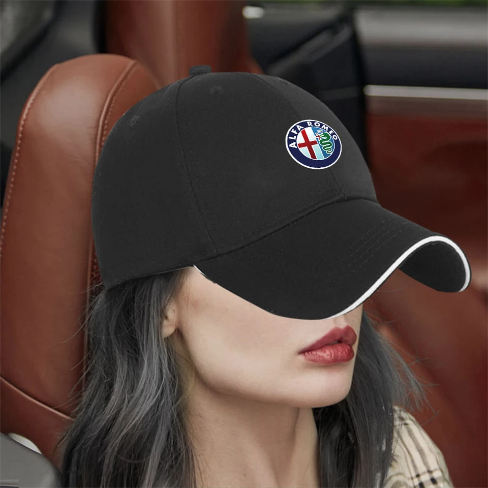 Automobilové závodné baseballové čiapka Outdoor Sun Protection Duck Bill Sun Hat pre Alfa Romeo Giulietta Mito Giulia Stelvio 147 166 Sportiva