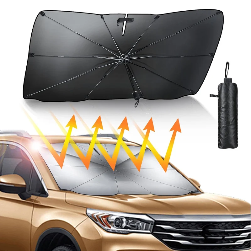 Automobilové čelné sklo Slnko Sun Flownable Sunshade pre auto predné okno blok UV lúče tepelný priezor