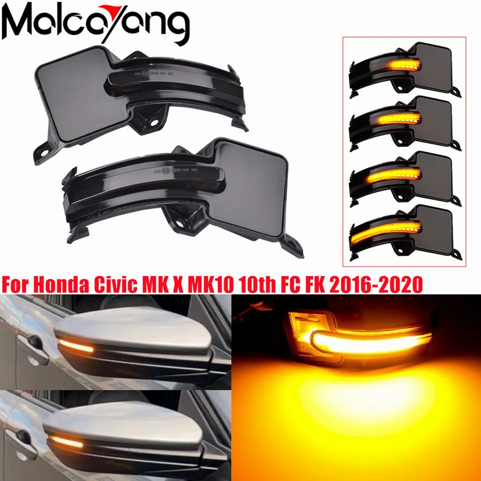 Automobilový bočný zrkadlový indikátor lampa LAMP Dynamic LED Turn Signál svetlá pre Honda Civic MK X MK10 10. FC FK 2016-2020