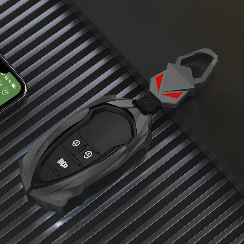Automobilový krycí kryt kľúča krycí obal pre JAC T50 S2 S3 S4 S5 S7 3 Tlačidlá Smart Zinc Automatické držiak na diaľkové príslušenstvo v štýle automobilu