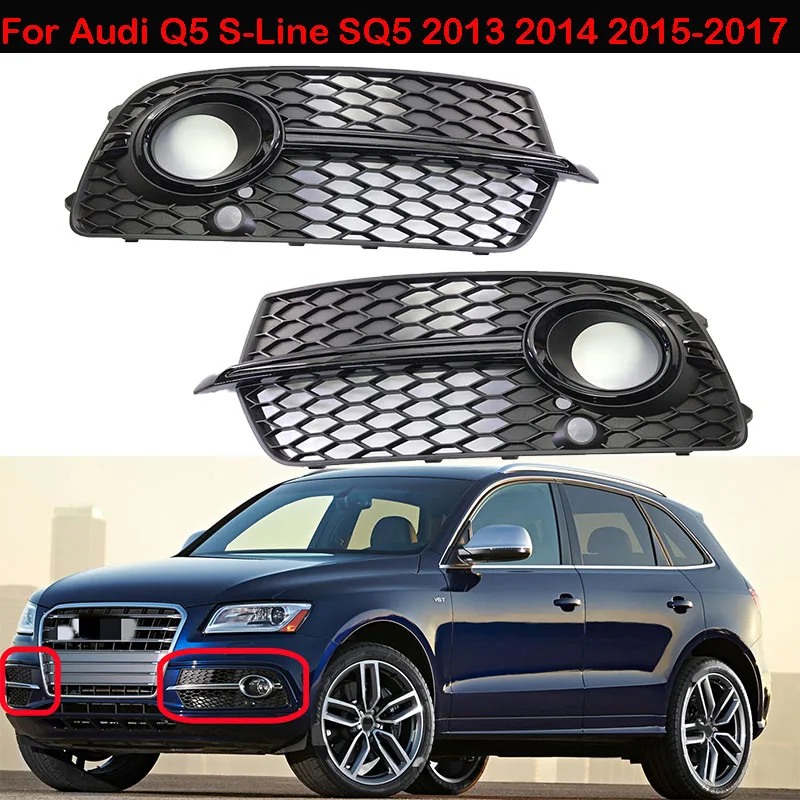 Automobilový nárazník Fog Light Grille Grill Cover pre Audi Q5 SQ5 SQ5 2013 2014 2015 2016 2016 2017