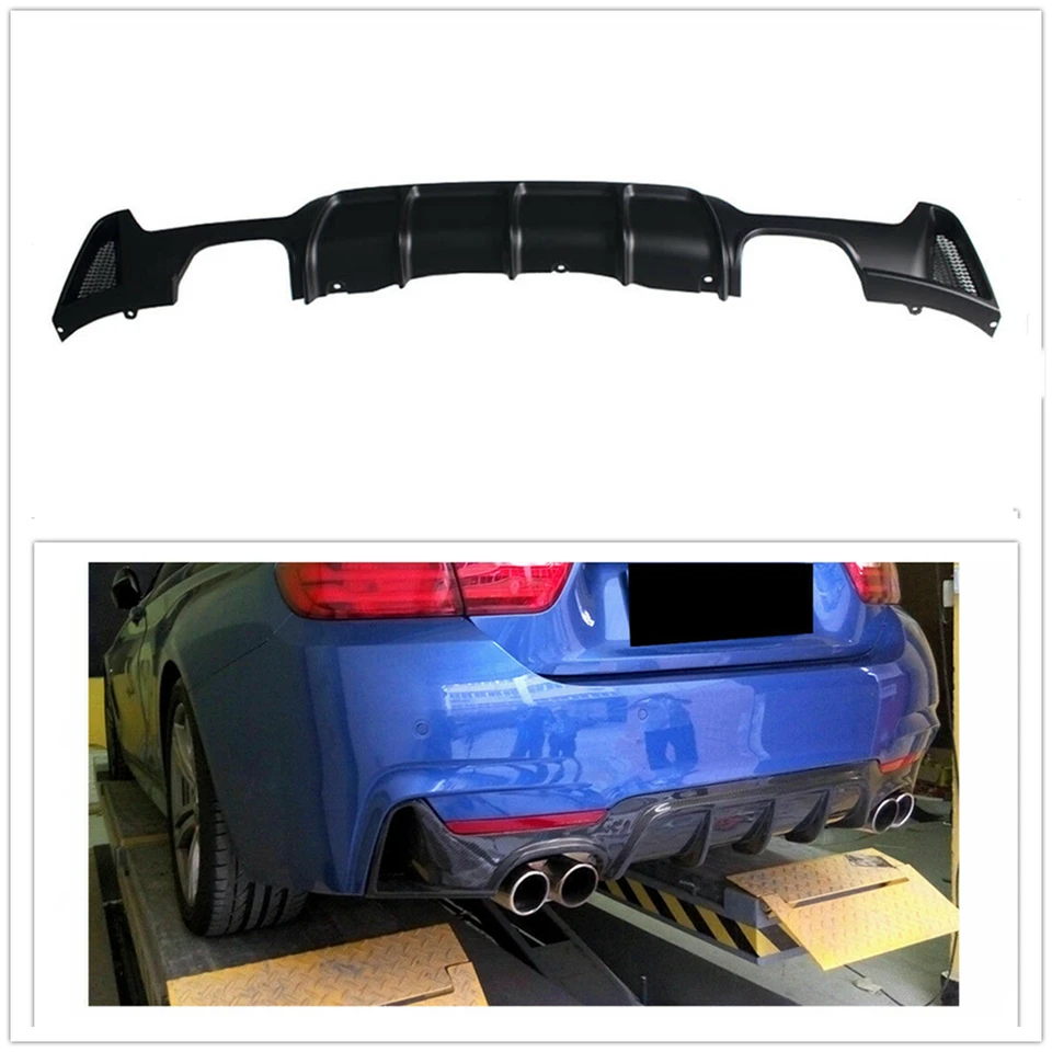 Automobilový nárazník výfukového rozvodného rozptyľovača pery Splitter Soiler pre BMW F32 F33 435i M Tech Quad Out 2014-2020