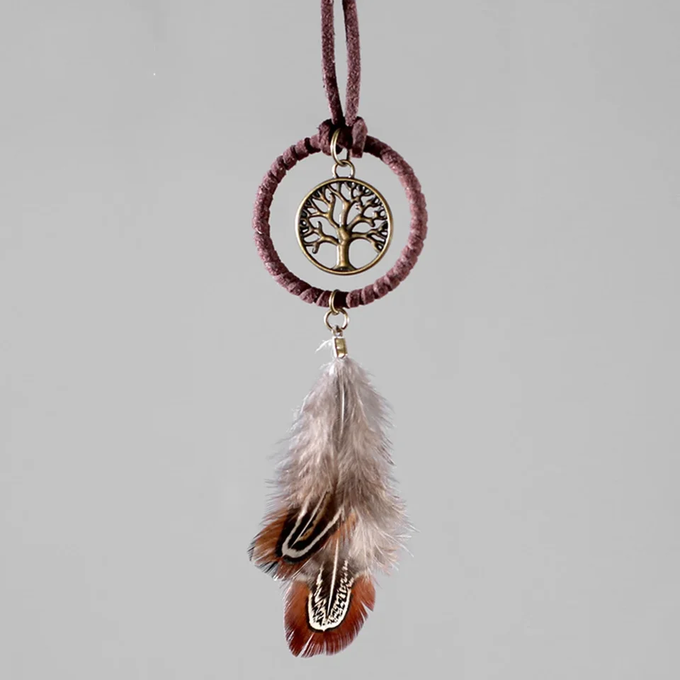 Automobilový ornament Ornament Dream Catcher perie perie visí domáce automatické spätné zrkadlo Tin