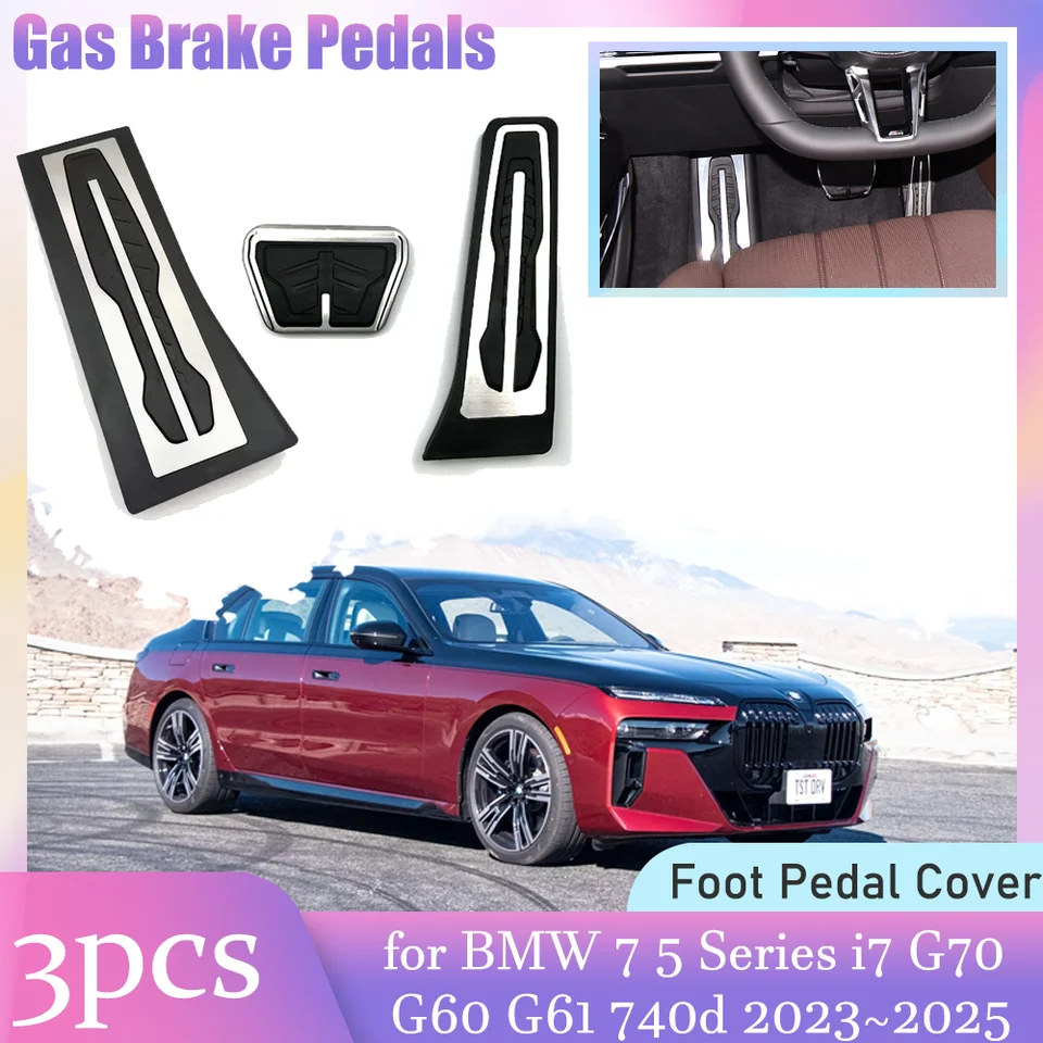 Automobilový plynový brzdový pedál pre BMW 7 5 Series I7 G70 G60 G61 740D 740I 520I Anti-Slip Nehovodná oceľový kryt spojky.