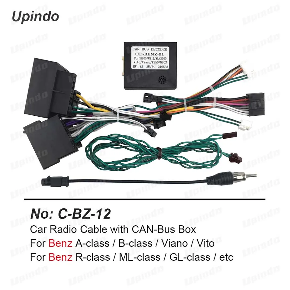 Automobilový rádiový kábel s CAN-BUS pre Benz B200 W211 ml Vito Viano R350 W203 Power Wedič