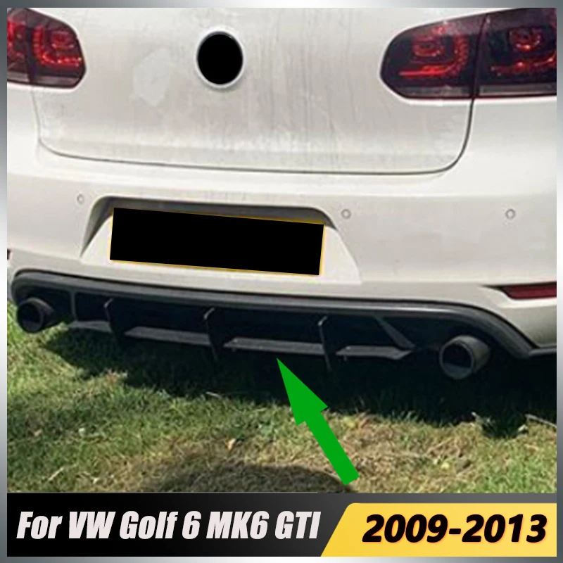 Automobilový spojler rozptyľovača rozptyľovača rozptyľovača rozptyľovača difúzora pre Volkswagen VW Golf 6 MK6 GTI 2009-2013 Čierny chvostový nárazník