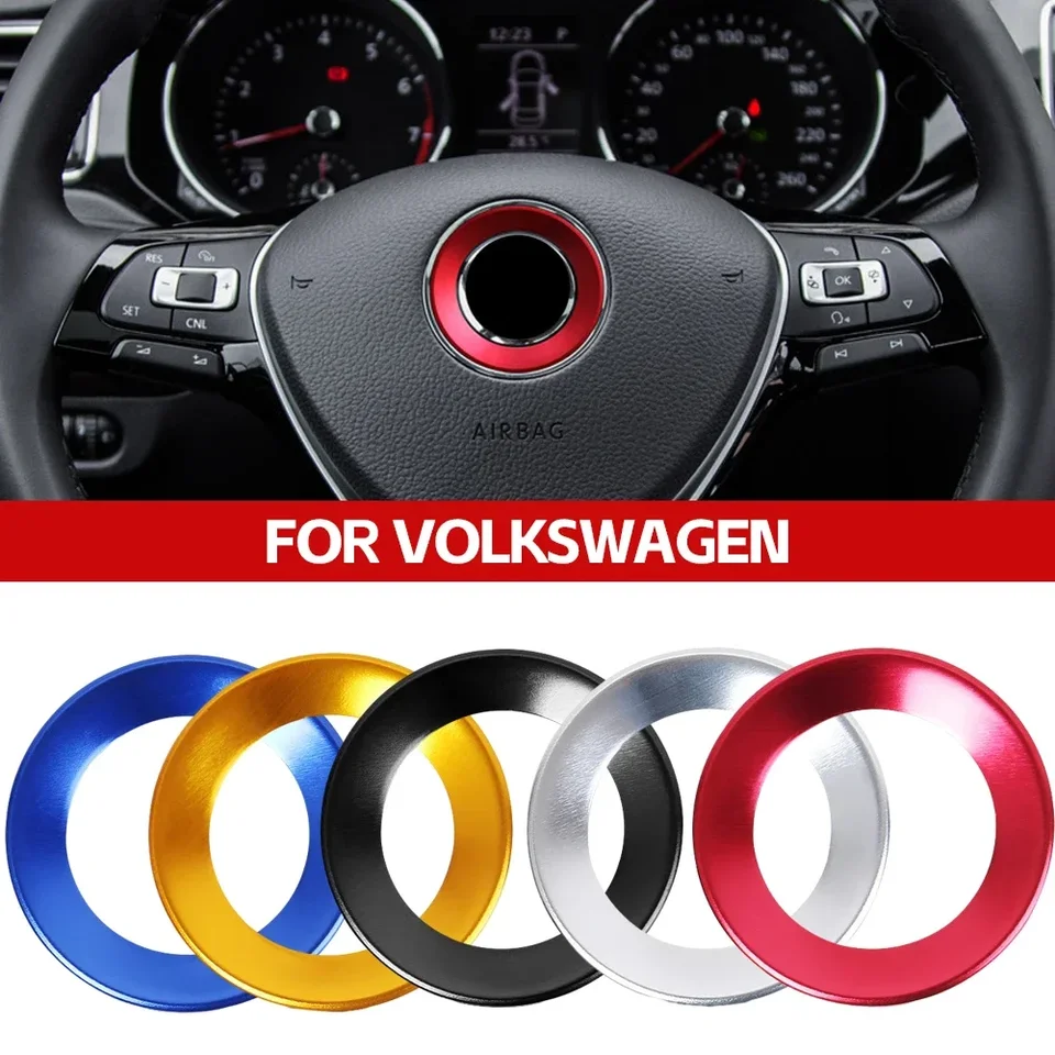 Automobilový volant Emmblem Dekoratívny kruhový kruhový štýl puzdro pre Volkswagen VW Golf 4 5 Polo Jetta Mk6 Príslušenstvo