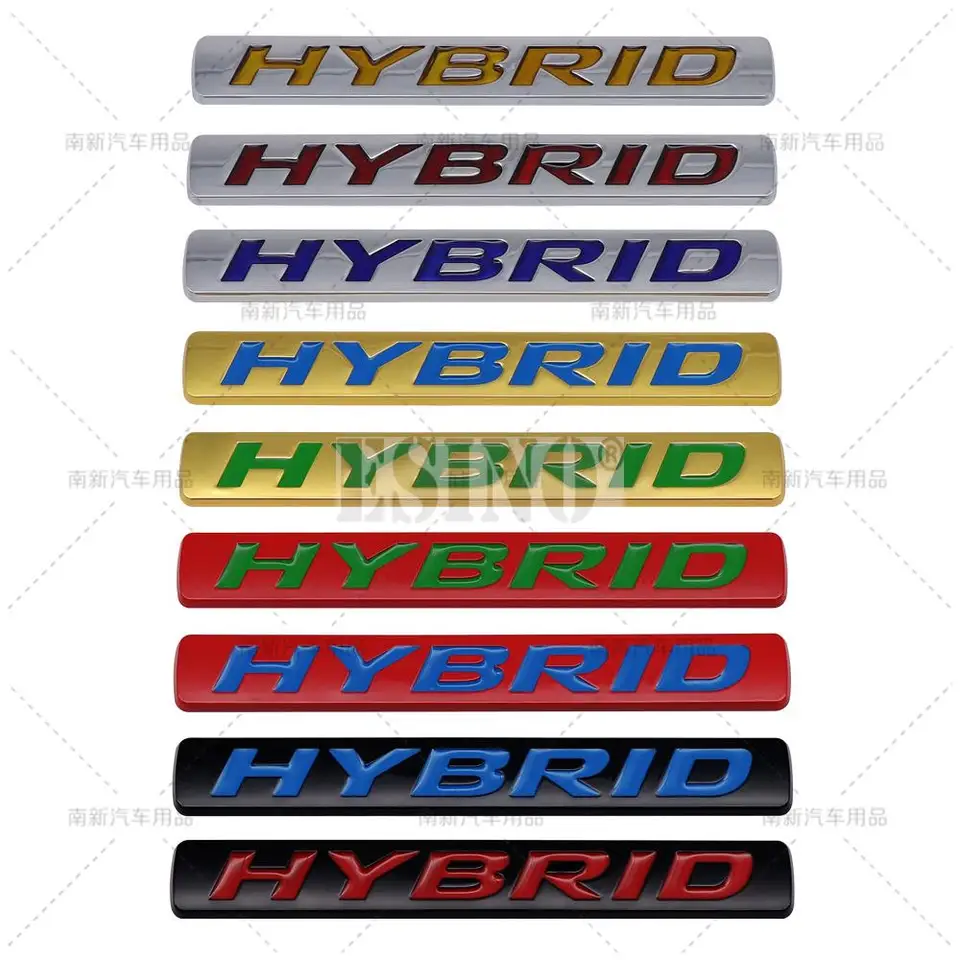 Automobilový štýl Hybrid 3D zadný kmeň blatník kovový chróm zink zink zliatsky znak odznak pre Toyota Rav 4 Prado Camry Corolla