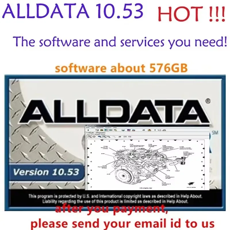 Automotive Diagnostic 2024 ALLDATA 10.53 Softvér poskytuje všetku technickú podporu pre autá a nákladné autá s diagramami zapojenia