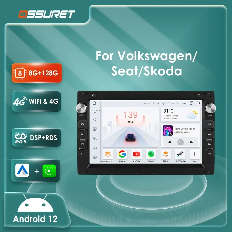 AUTOMÁRNE A Android pre VW Bora Polo Passat B5 Jetta Golf IV Transport T4/T5 Lupo pre SKOD/SEAT 7862 CarPlay Multimedia Player