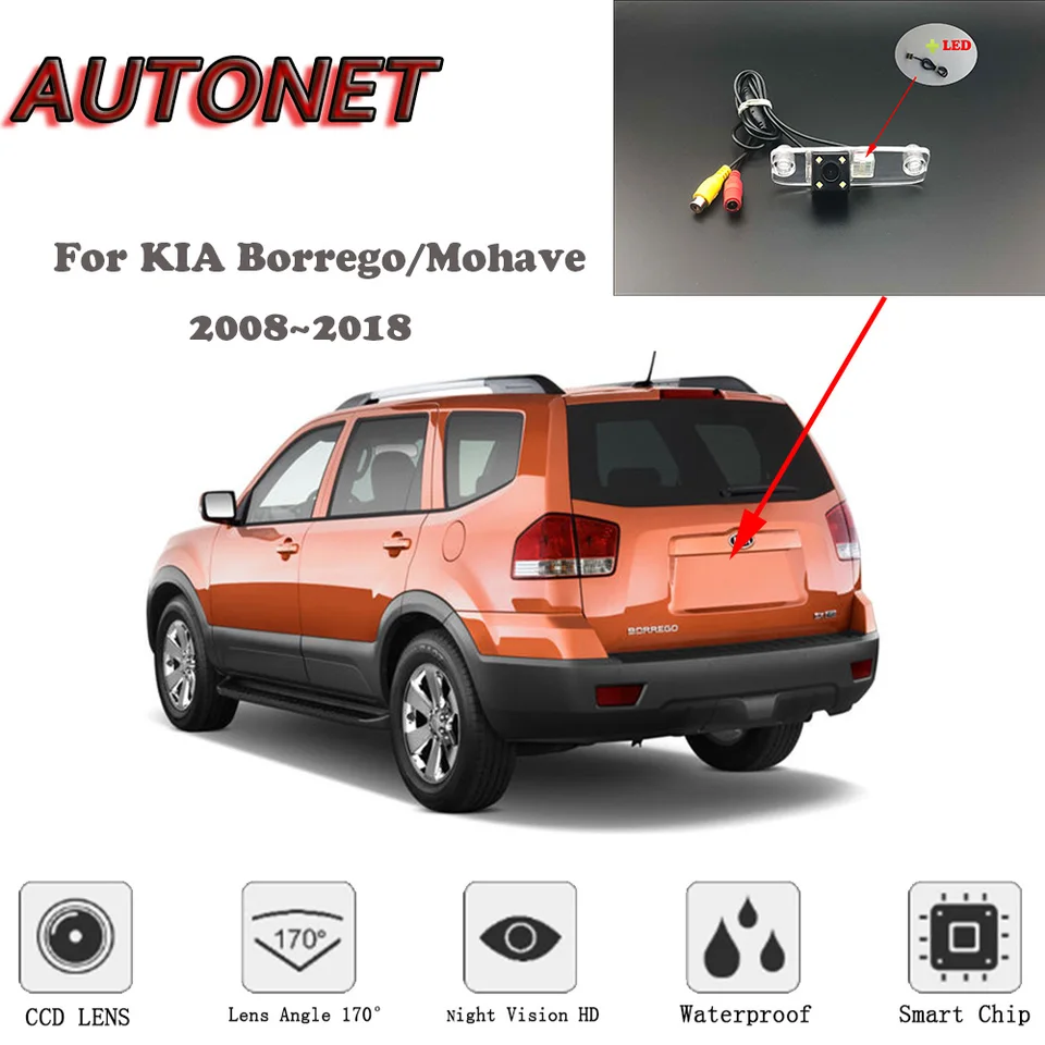 AutoNet HD Night Vision Backup Zadná kamera pre Kia Borrego/Mohave 2008 ~ 2018 CCD/RCA Standard/Parking Camera