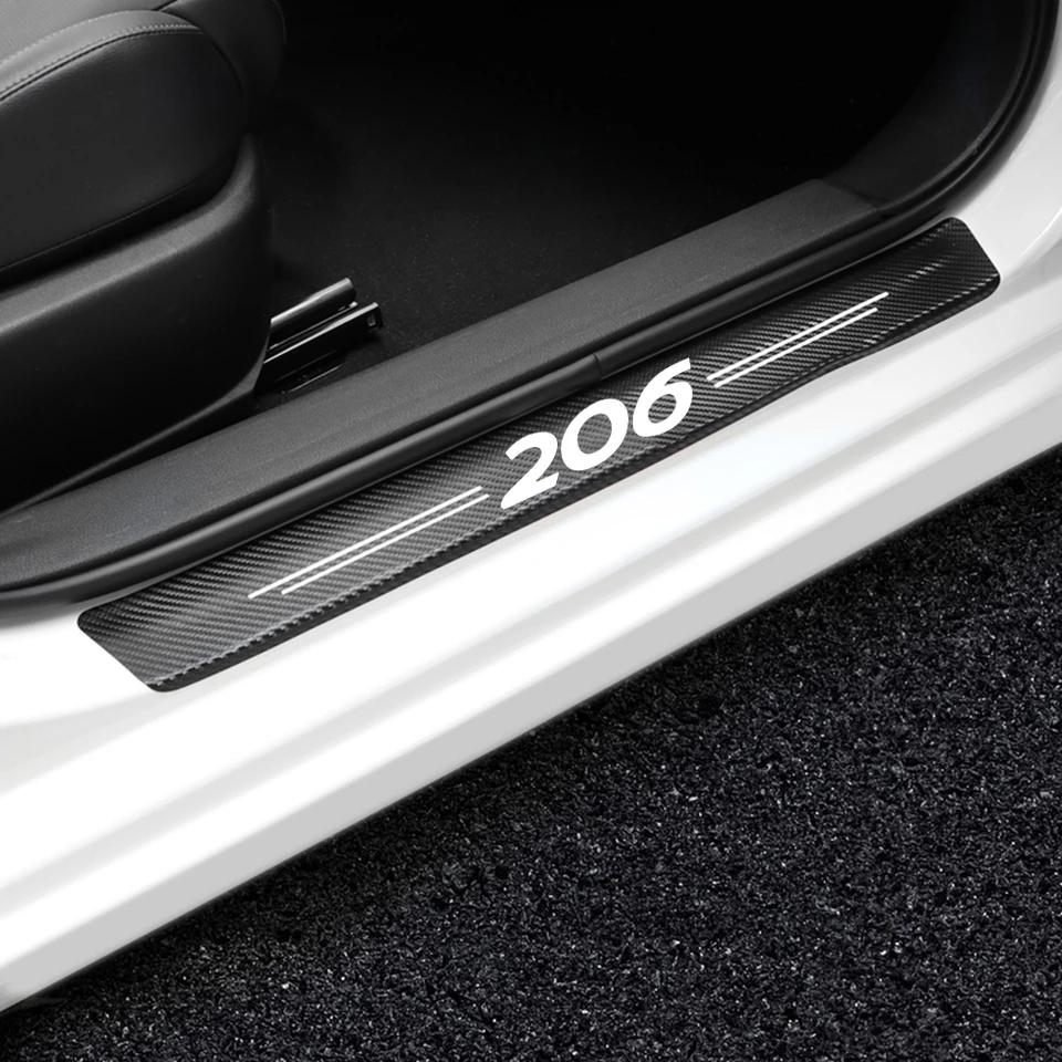 Autora Dvery Sill Scffer Plate Protector Strip Decor Sticker pre Peugeot 307 206 308 408 príslušenstvo