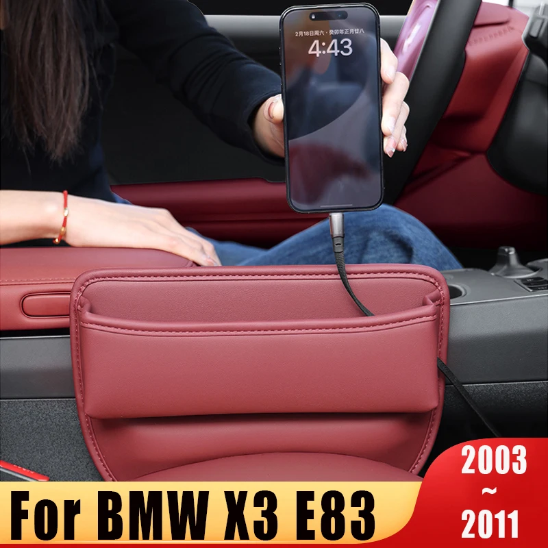 Autosedacie sedlové klenoty na plnú skrinku pre BMW X3 E83 2003 ~ 2011 Uchovávajte svoje veci zabezpečené a organizované prenosné vreckové doplnky