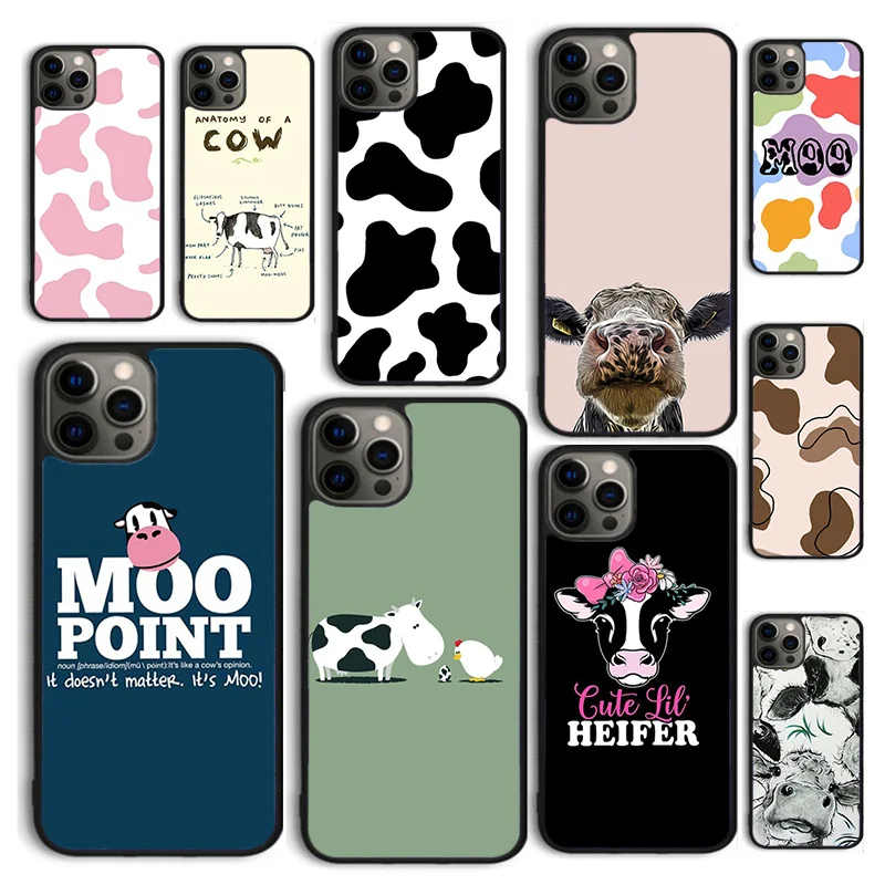 Autumu Cute Cow Moo Panloch Case pre iPhone 16 15 12 Mini 11 13 14 Pro Max SE 2020 Apple 6s 7 8 Plus Coque