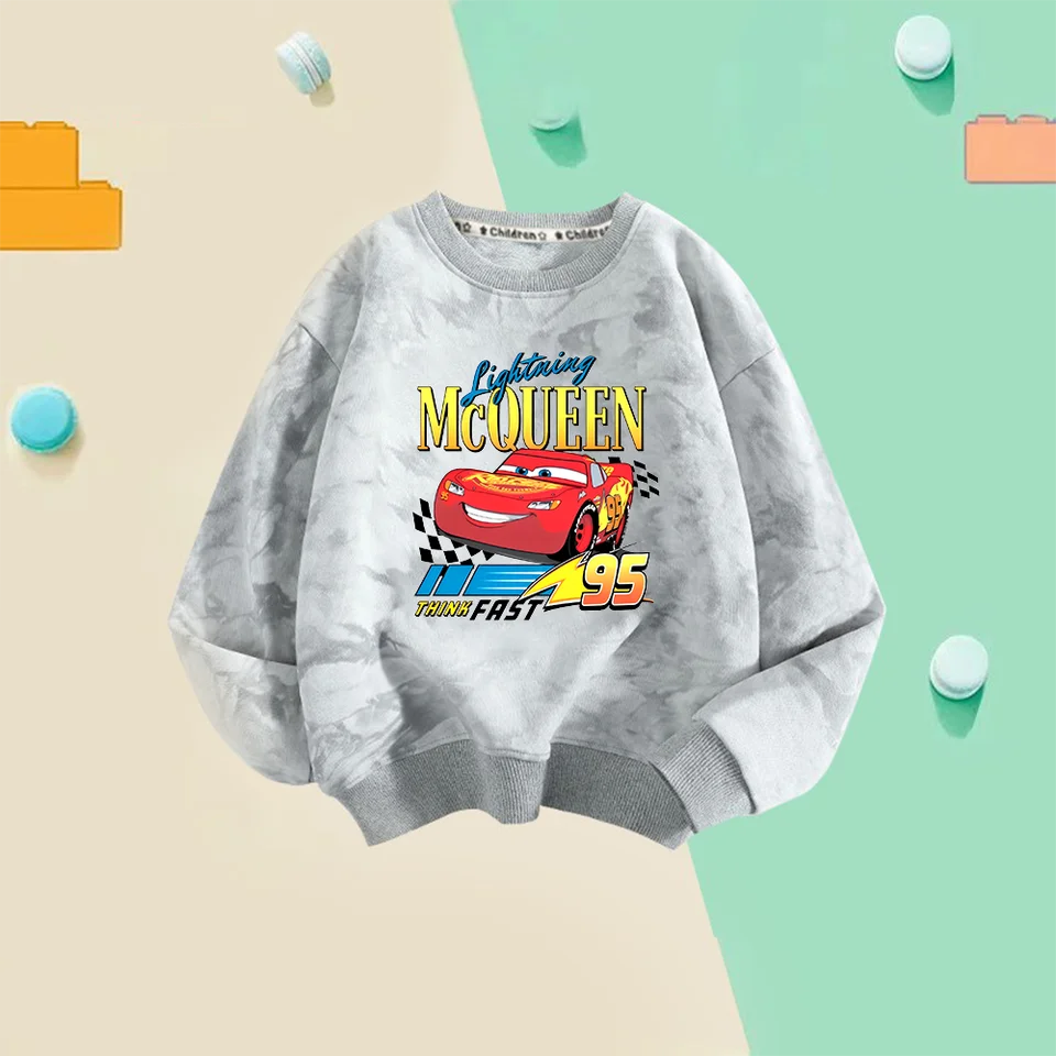 Autá blesky McQueen Pullover blúzka tričko Detské deti s dlhým rukávom Topy oblečenie detské spodné tričko Crewneck Boys Mikina