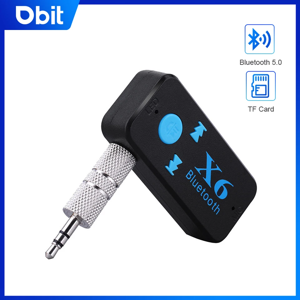 Aux Car Bluetooth Prijímač 3,5 mm bezdrôtové Bluetooth 5.0 Adaptér Audio prevodník stereofónny hands-free TF Prehrávanie karty TF