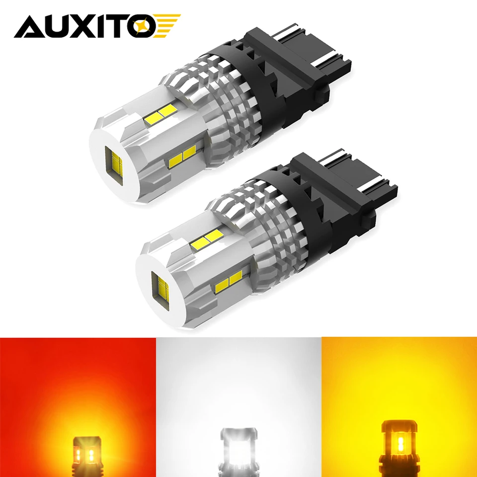 Auxito 2pcs T25 3156 3157 LED žiarovka P27W P27/7W Turn Signal Svetla Tail Up Stop Light pre Mercedes Benz W204 Peugeot 206
