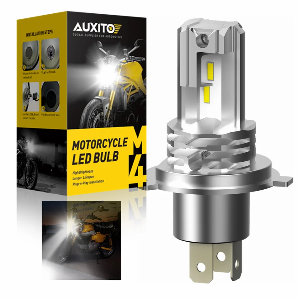 Auxito H4 LED motocyklová žiarovka pre Honda VTR Firestorm CB 100 NC750X 6000K HI/LO Super Bright HB3 9005 H4 LED svetlomet
