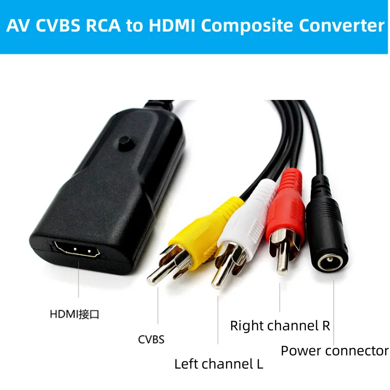 AV CVBS RCA na HDMI Composite Converter HDMI Audio Video Converter Adapter 1080p pre PC prenosný televízor TV Box PS4 PS3 Xbox