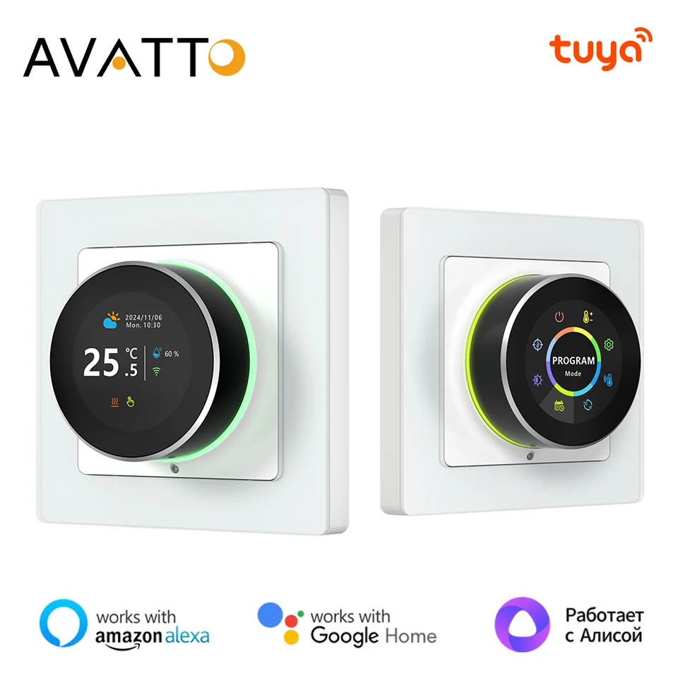 AVAVO TUYA WIFI SMART GOB TERMOSTAT TEPLETOVÝ ODPORUČENÝ PRE ELEKTROVANIE KOLÉRA Vodný plyn Funguje