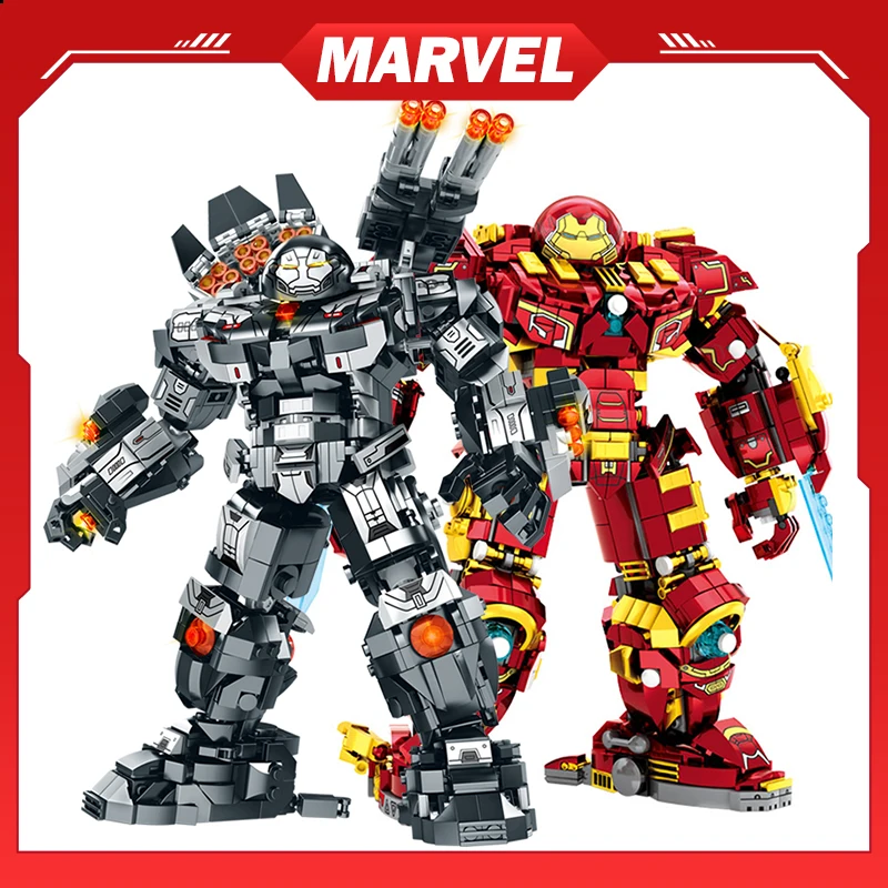 Avengers Marvel Iron Man Hulkbuster War Machine Superhrdinové bloky Akčné figúrky tehly Nastavia darčeky pre deti chlapcov hračky