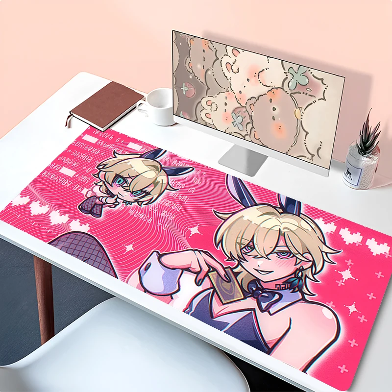 Aventurín Honkai Star Rail Mouse Pad Bunny Girl XXL Veľká myš na klávesnici kobercový stôl Mat počítač prenosný prenos