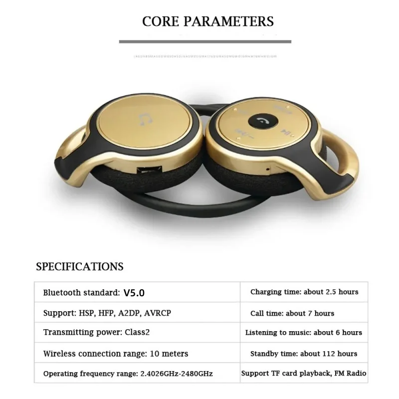 AX-698 Stereo Bluetooth slúchadlá s FM Radio 32G TF Card Wireless Outdoor Sports slúchadlá mp3 prehrávač BT5.0 Skladacie headset