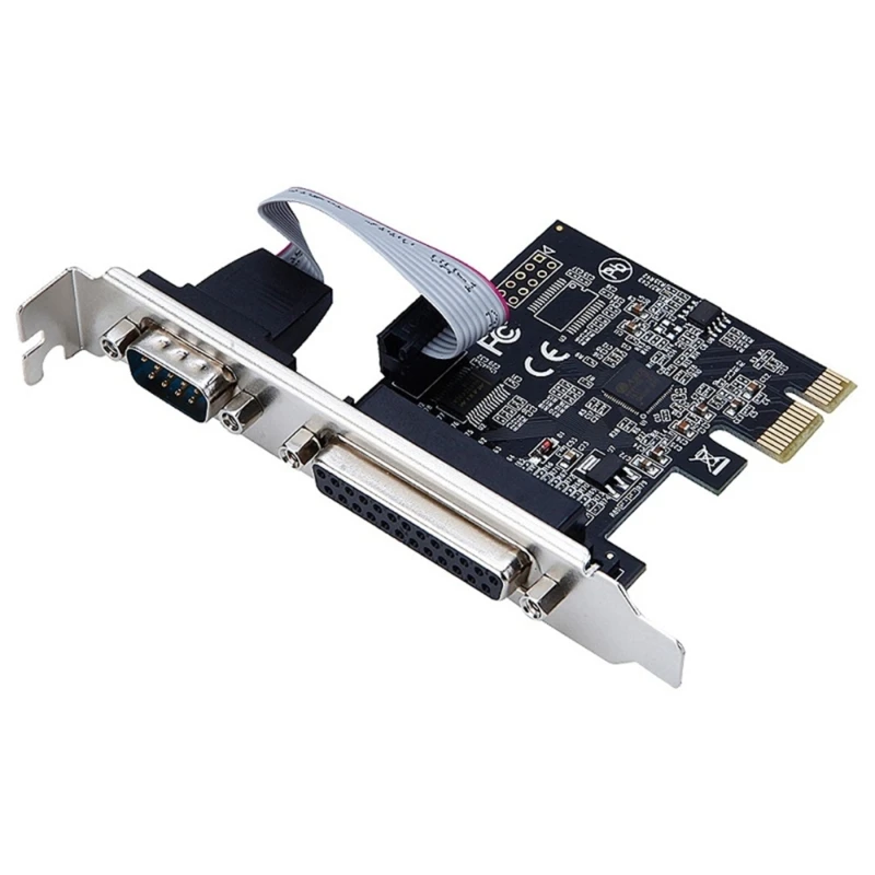 AX99100 ChIP PCIe Riser Card RS232 Serial Port Com & DB25 Tlačiareň Paralelný port LPT na kartu PCI