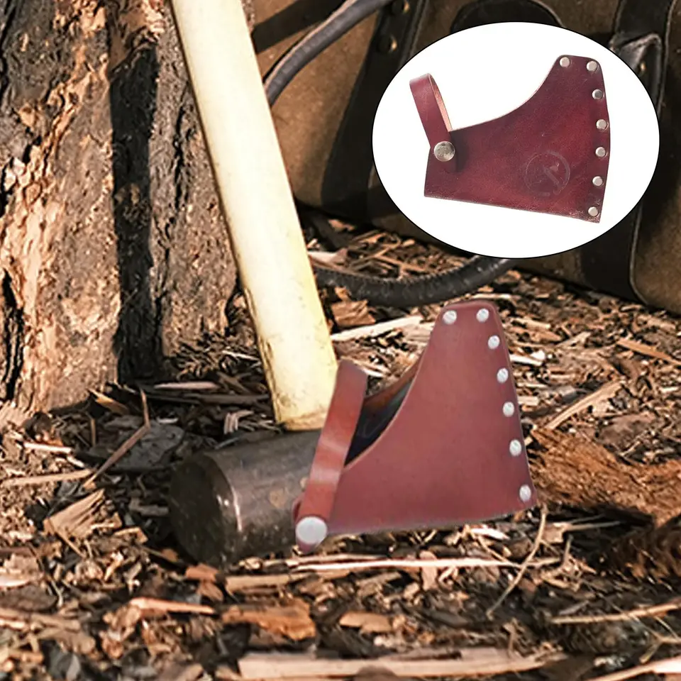 Axe hlava pokrytie sekery hlava puzdro Púčiky kožená sekera kemping kemping kryt chránič sekera kemping