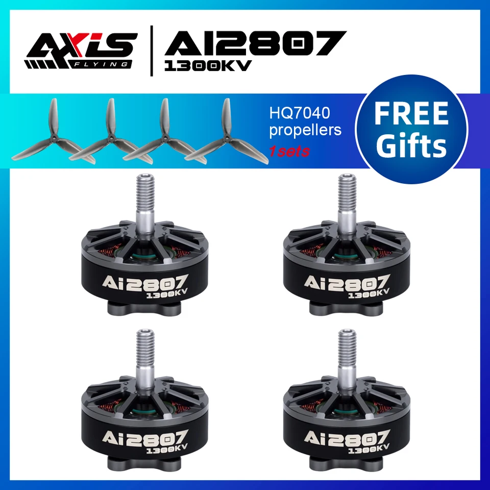 Axisflying AI2807 Motor 4-6S 1300 kefless bez kefy pre FPV freestyle 7inch dlhý dosah LR7 DRONS FPV QUADCOPTER DIY diely