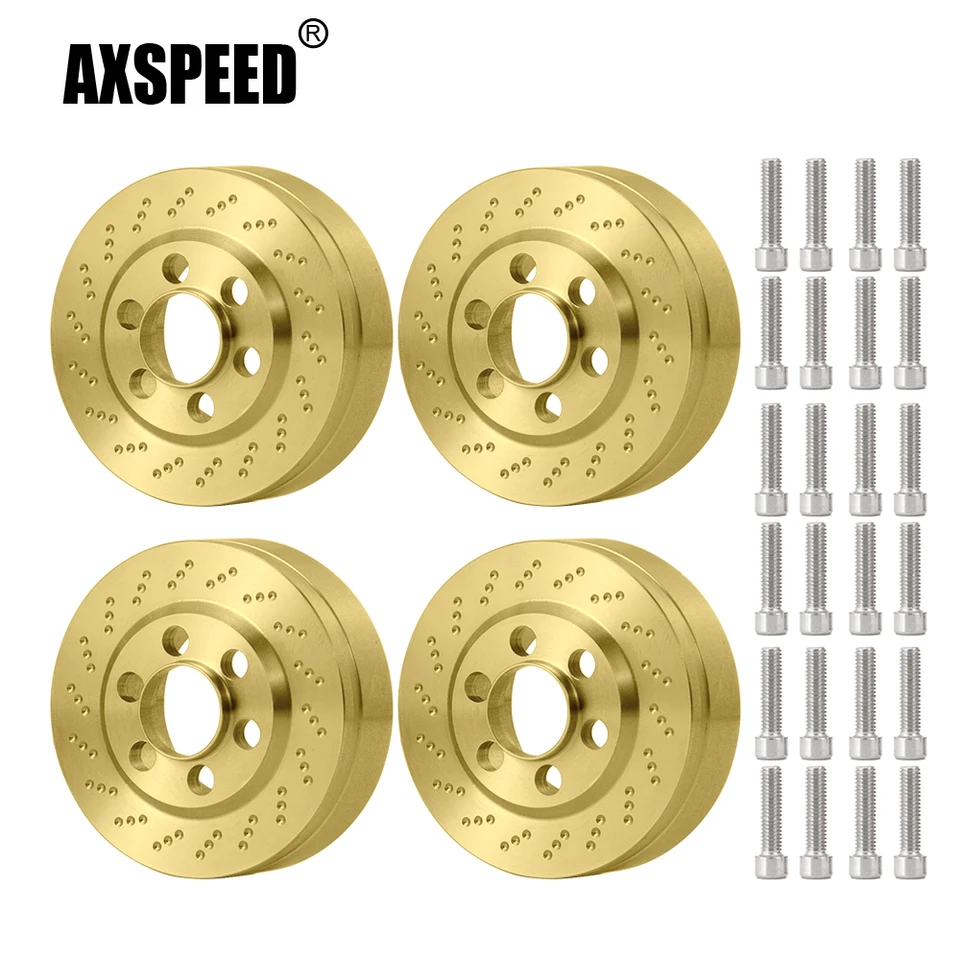 AxSpeed ​​2ks mosadzná vnútorná protiváha Hmotnosť pre RC CAR 1,9 2,2 palca ráfika kolies Trx4 Axiálny scx10 wraithské príslušenstvo