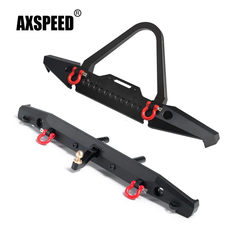 AxSpeed ​​Metal Anti Collision predný/zadný nárazník s LED svetlom/vlečným háčikom pre TRX-4 Chevrolet 1/10 RC Crawler Car Model