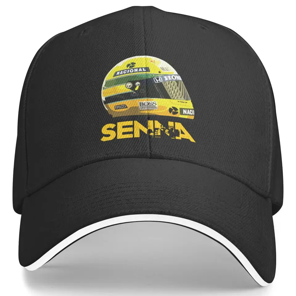 Ayrton Senna Outfits Men Ženy baseball čiapka Racing Team Car Helmet Trucker Hat Unique Design Daily Childer Sun Sun Cap