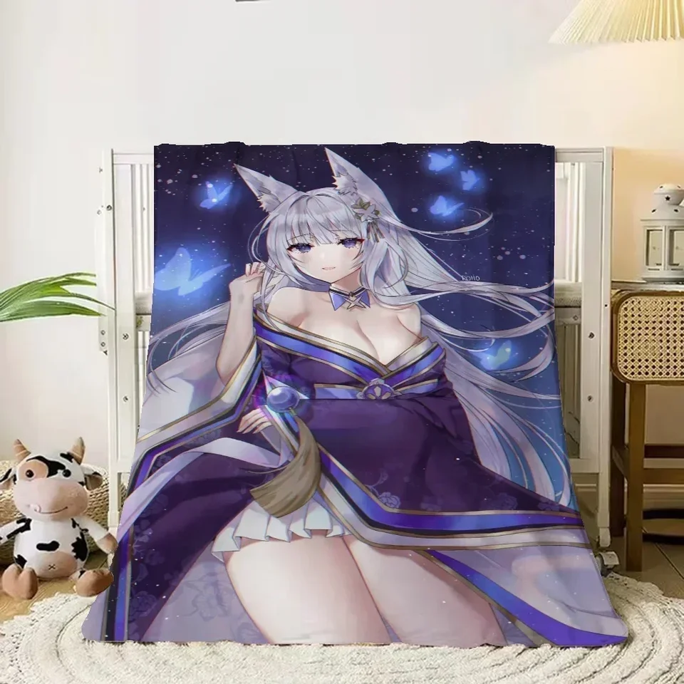 Azur Lane Beach Designer Designer Designer Deva pre pohovku Hrubé prikrývky pre zimné nadýchané mäkké prikrývky