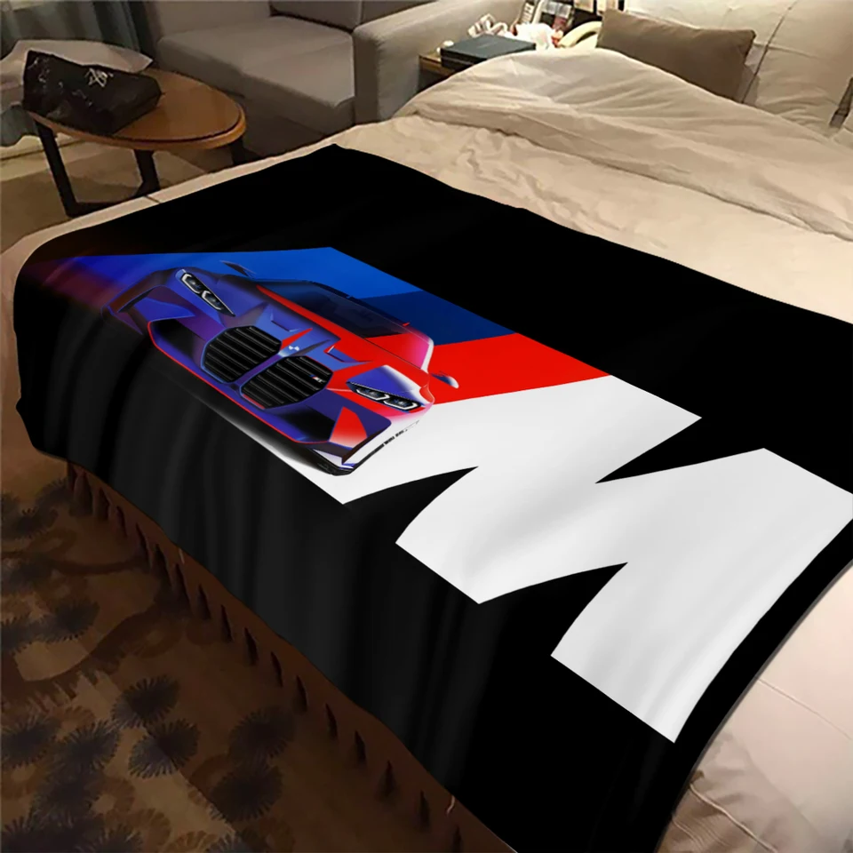 B-BMW Vytlačená prikrývka Trendy a módna flanelová prikrývka Pohodlná lenivá pohovka prikrývka super mäkká posteľná matrac matrac