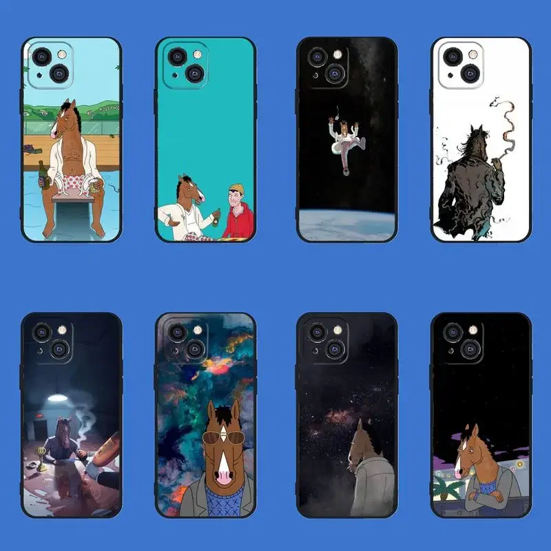 B-Bojack Horseman Pase puzdro pre telefón pre iPhone 11 12 12 Mini 13 14 Pro XS Max x xr 6 7 8 plus čierna škrupina