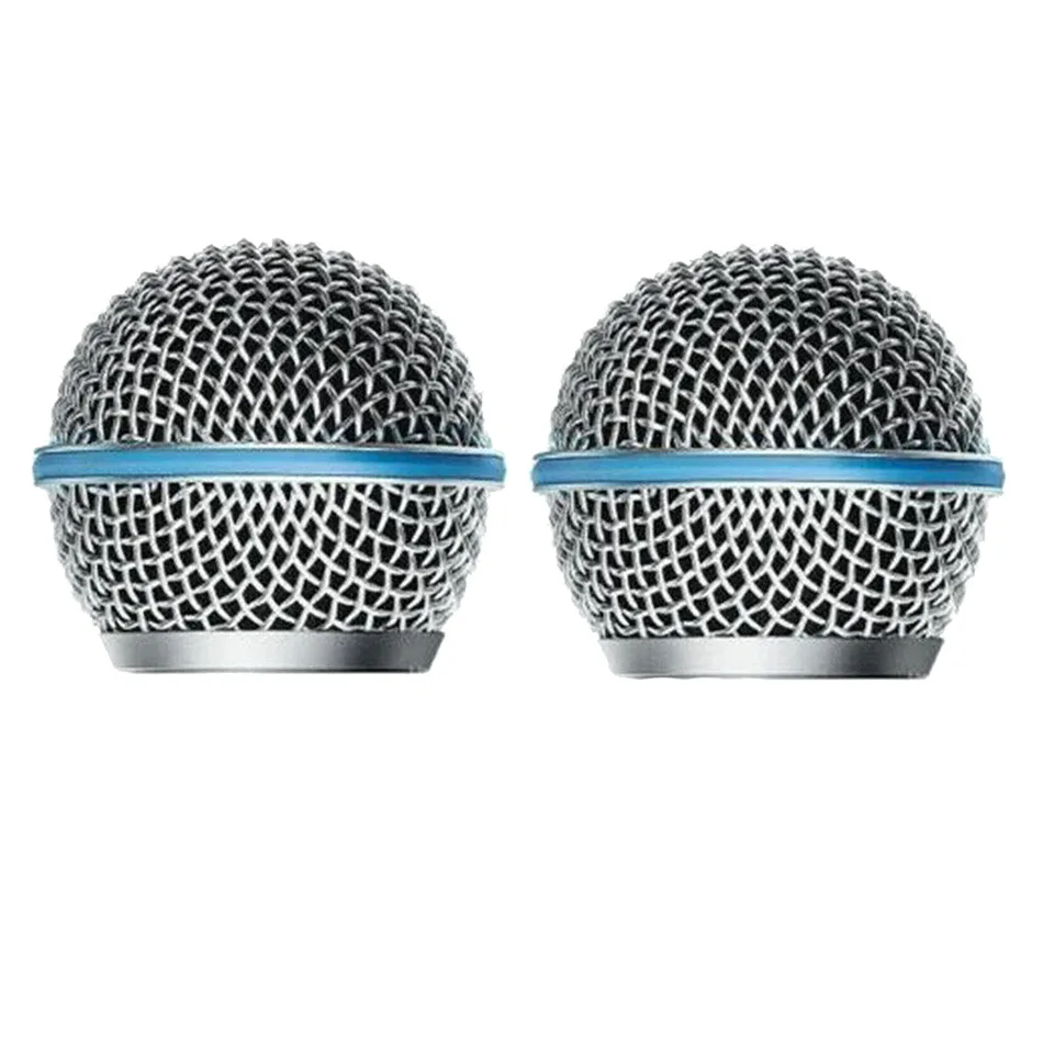 B04C-2PCS Mikrofón Grill Mic Grille Náhradná mic guľová sieť pre Shure beta58a SM58 PGX24 SLX24