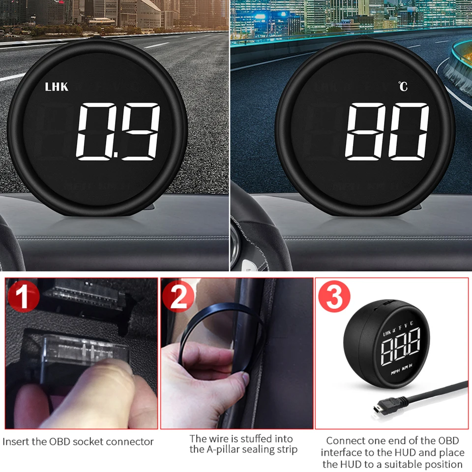 B1 OBD2 hlava nahor nahor Rýchlosť rýchlosti vody Teplotné napätie Hladenie paliva Kilomety Smart Digital GPS rýchlomer pre všetky autá